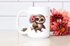 Funny Cute Owl Holding Pizza Slice Clipart Product Image 119