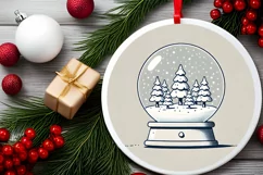 Round Christmas Ornament Sublimation|Clipart Product Image 1