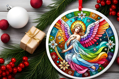 Round Christmass Ornament PNG Product Image 2