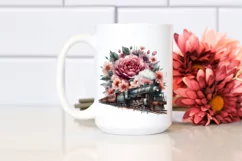 Vintage Dirty Train Watercolor PNG Product Image 2
