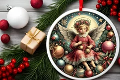 Round Christmas Ornament Sublimation|Clipart Product Image 1
