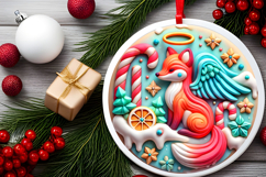 Round Christmass Ornament PNG Product Image 2