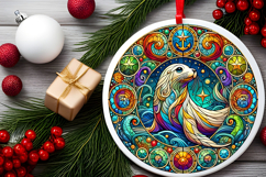 Round Christmass Ornament PNG Product Image 2