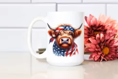 Watercolor Highland Cow Portrait Clipart Product Image 2