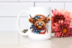 Watercolor Highland Cow Portrait Clipart Product Image 2