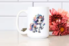Pastel Cute Baby Unicorn Posing | Sublimation Clipart Product Image 2