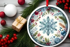 Round Christmas Ornament Sublimation|Clipart Product Image 2
