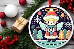 Round Christmas Ornament Sublimation|Clipart Product Image 1