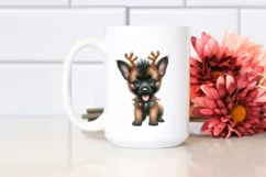 Energetic Malinois in Christmas Theme PNG Product Image 2