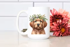 Colorful Baby Retriever Wreath Clipart Product Image 2