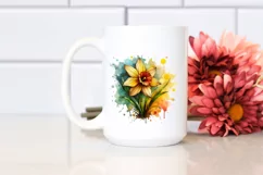 Abstract Wooden Daffodil Watercolor Splash | Sublimation | Product Image 2
