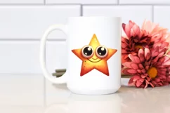 Watercolor Funny Star with Big Eyes PNG Product Image 2