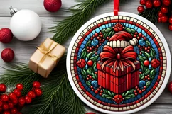 Round Christmas Ornament Sublimation|Clipart Product Image 2