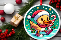 Round Christmass Ornament PNG Product Image 2