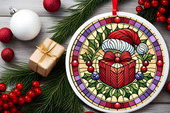 Round Christmass Ornament PNG Product Image 2