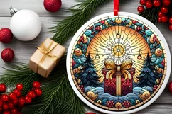 Round Christmas Ornament Sublimation|Clipart Product Image 2