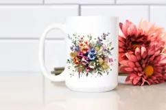 Colorful Sweet Pea Bouquet Abstract Clipart Product Image 2