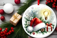 Round Christmas Ornament Sublimation|Clipart Product Image 1