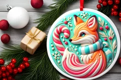 Round Christmas Ornament Sublimation|Clipart Product Image 1
