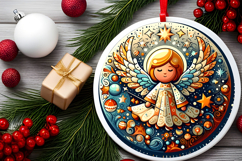 Round Christmass Ornament PNG Product Image 2