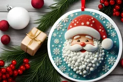 Christmas Round Cute Ornament Sublimation Product Image 1