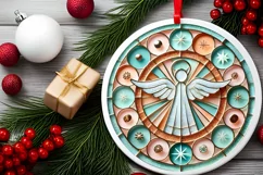 Round Christmas Ornament Sublimation|Clipart Product Image 1