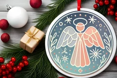Round Christmas Ornament Sublimation|Clipart Product Image 1