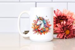 Colorful Unicorn in Autumn Scene PNG Product Image 2