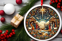Round Christmass Ornament PNG Product Image 2