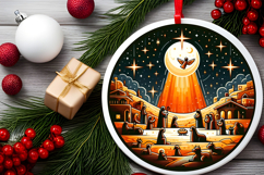 Round Christmass Ornament PNG Product Image 2