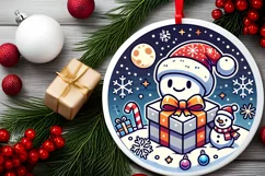Round Christmas Ornament Sublimation|Clipart Product Image 1