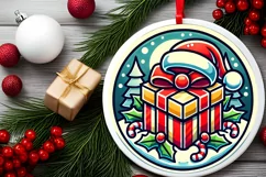 Round Christmas Ornament Sublimation|Clipart Product Image 1