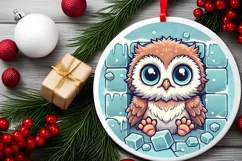 Round Christmas Ornament Sublimation|Clipart Product Image 1