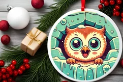 Round Christmas Ornament Sublimation|Clipart Product Image 1