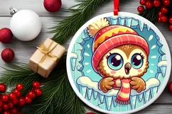 Round Christmas Ornament Sublimation|Clipart Product Image 1