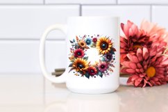 Colorful Floral Frame with Sunflower, High-Res PNG Product Image 2