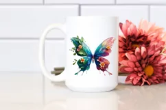Vibrant Abstract Flower Butterfly PNG Product Image 2