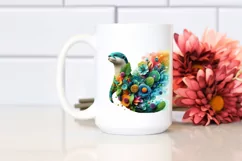 Vibrant Abstract Flower Otter PNG Product Image 2