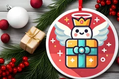Round Christmas Ornament Sublimation|Clipart Product Image 1