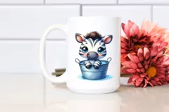 Cute Zebra in Bucket Clipart PNG Product Image 2
