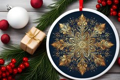 Snow Flake Christmas Round Cute Ornament Sublimation Product Image 2