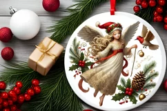 Round Christmas Ornament Sublimation|Clipart Product Image 1