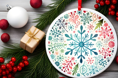 Round Christmass Ornament PNG Product Image 2