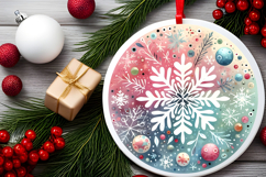 Round Christmass Ornament PNG Product Image 2