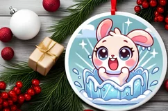 Round Christmas Ornament Sublimation|Clipart Product Image 1