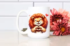 Funny Cute Lion Smiling with Love Sign Product Image 2