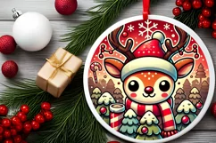 Round Christmas Ornament Sublimation|Clipart Product Image 1