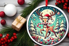 Round Christmas Ornament Sublimation|Clipart Product Image 1