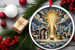 Round Christmass Ornament PNG Product Image 2