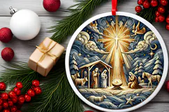 Round Christmass Ornament PNG Product Image 2